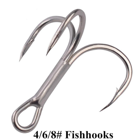 Sharp Barbed Treble Fishing Hooks